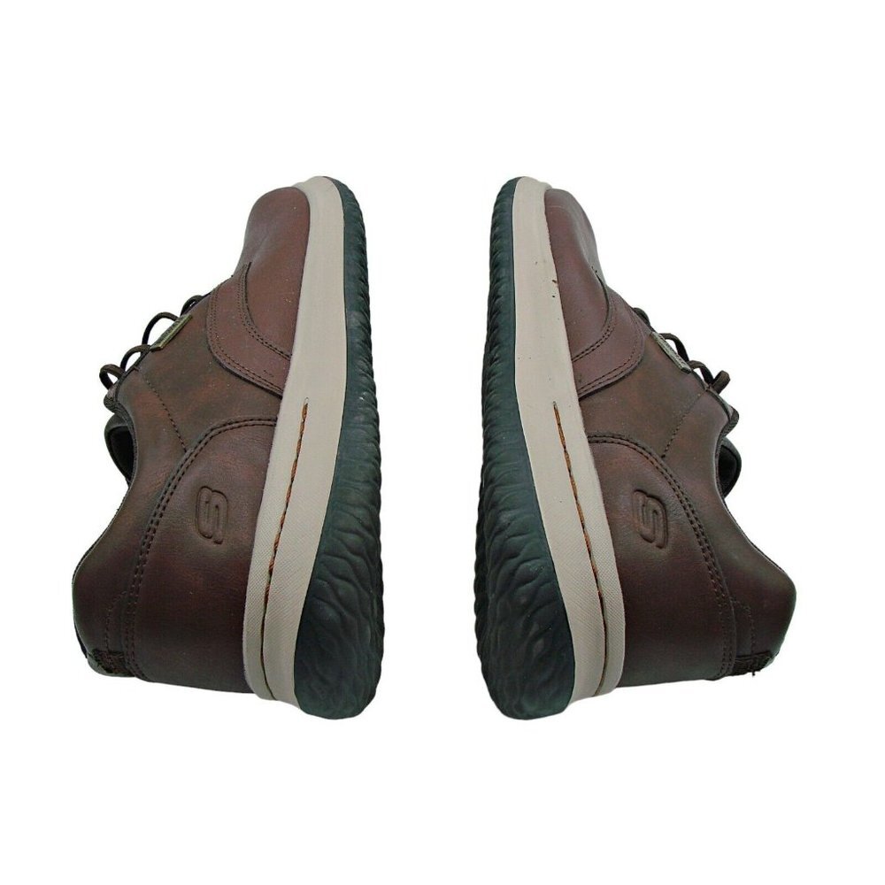 Skechers Men's Size 12 Delson Antigo Oxfords Shoes Waterproof Air Cooled RdBrwn - Picture 2 of 8